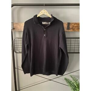 Oscar de la Renta Men's Black Pullover Sweater | Large